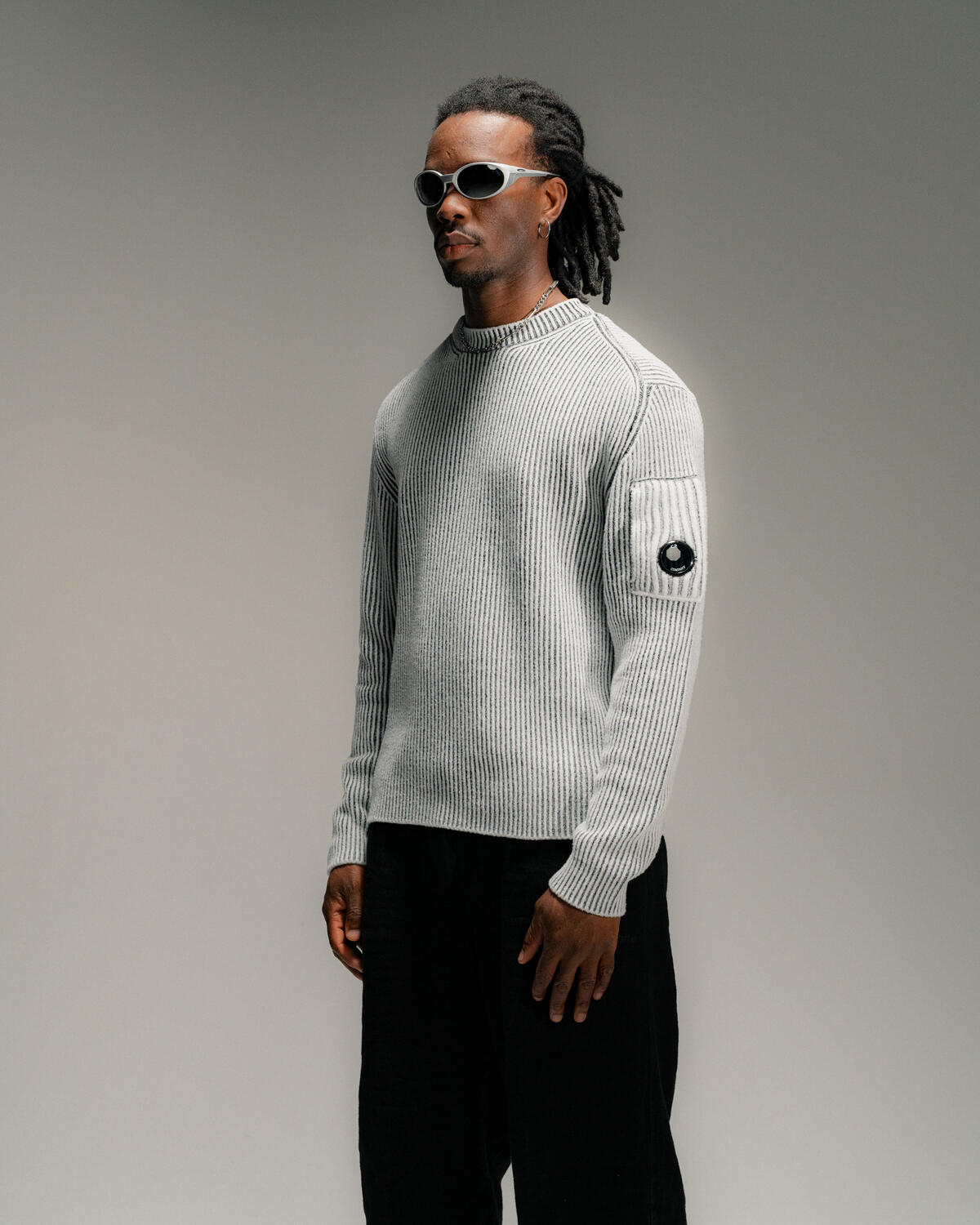 C.P. Company DIAGONAL RAISED FLEECE CREW NECK LENS SWEATSHIRT